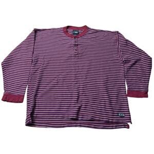 Vintage Lee Red Striped Long-Sleeve Shirt Men Size XL